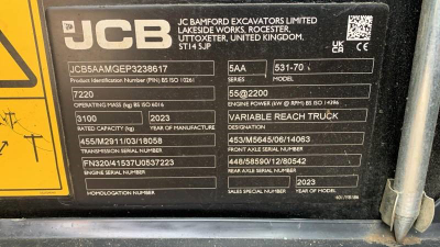 Телескопический погрузчик JCB 531-70, 2023