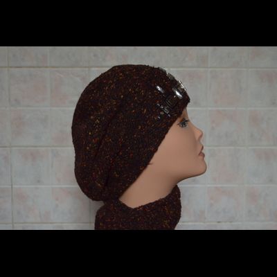 Разноцветный берет с камнями и шарф Vizio Италия 4870