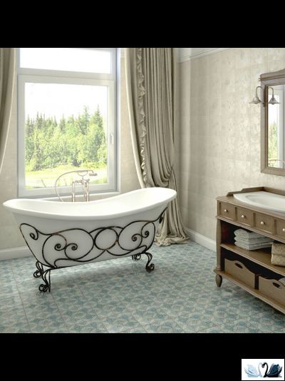 Ванна Эстет Бостон 180 x 74 см Отдельностоящая из литьевого мрамора