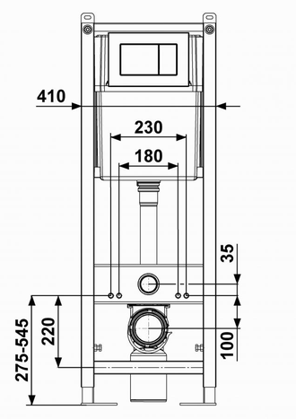 Система инсталяции подвесн.унитаза-комплект 4 в 1, клавиша хром-глянец Уклад (Псков) в комплекте с унитазом