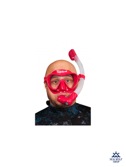 Маска для дайвинга с трубкой Scuba Brothers Flipper Red, комплект