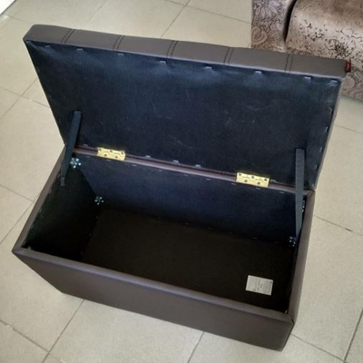 Пуф Квадро 2 с ящиком Бежевый (Бонмебель)