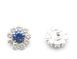 ПУГОВИЦЫ С КРИСТАЛЛАМИ, 16 мм. 50 шт. Р-000140, Цвет: голубой/серебристый