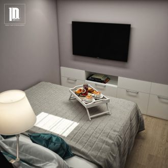 Спальня в двухуровневой квартире для отдыха в Сочи ЖК Велена