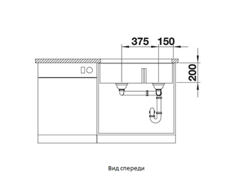 Мойка Blanco SUBLINE 430/270-U с отв.арм. InFino, 523155