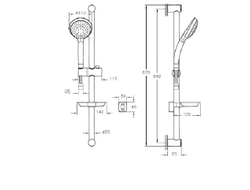 Набор для душа VitrA Cozy 5F (штанга и ручной душ 5-ти режимный), A45682EXP
