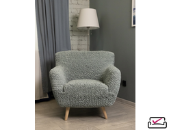 Чехол на кресло Микрофибра Мята. Защита мягкой мебели от животных.