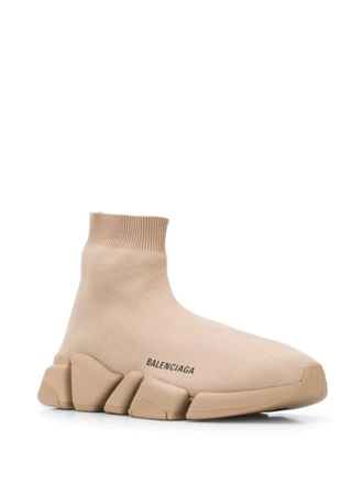 Кроссовки-носки Balenciaga Speed 2.0 бежевые