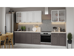 Композиция Модульной кухни БЬЯНКА Дуб белый+Дуб серый