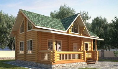 Дом-баня из бревна ДБ-20, площадь 145 м2