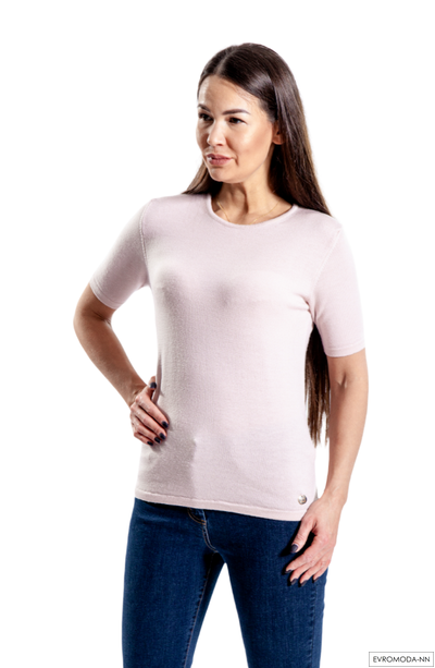 Пуловер женский шерстяной Girocollo розовый Linea Cinque 10/21085-20