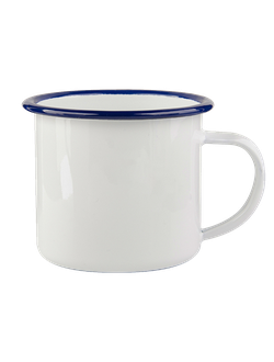 Кружка ЭМАЛИРОВАННАЯ с СИНИМ ободком 1/48