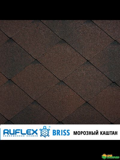 Гибкая черепица Ruflex Briss (Руфлекс Брис) цвет: Морозный каштан