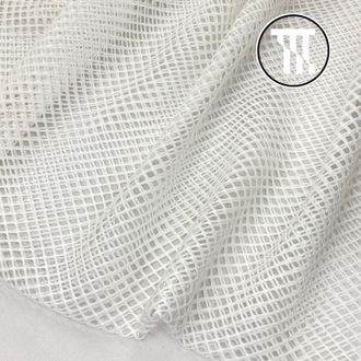 Сетка-стрейч "Мелкая ячейка", цв. Белый (теплый)