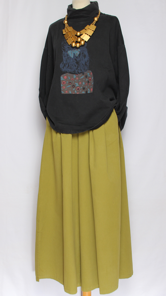 Джемпер вареный хлопок "Девушка"  черный, зеленый, коричневый до р.54