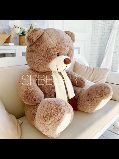 Большой плюшевый медведь 140 см кофейный Барни