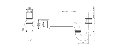U-образный сифон VitrA, A45117