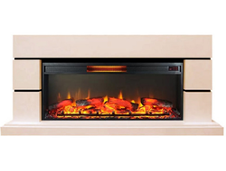 Линейный электрокамин Норд бежевый с очагом FreeSpace 50 LED FX QZ