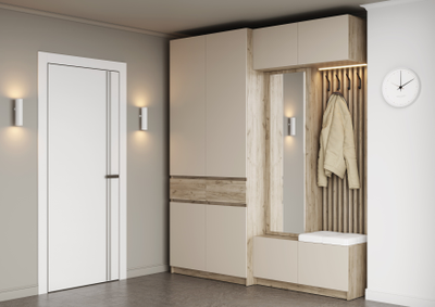 Бостон прихожая ЛДСП Дуб Крафт серый / Кашемир