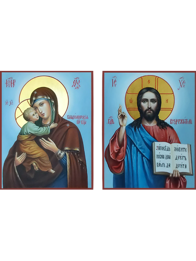 Венчальная пара. Образ Спасителя. Образ Пресвятой Божией Матери “Владимирская”