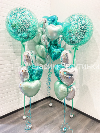 Шар гигант с конфетти и надписью 60см