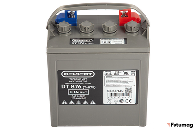 Тяговый WET аккумулятор Gelbert DT876 (T-875) 8V145A/H C5