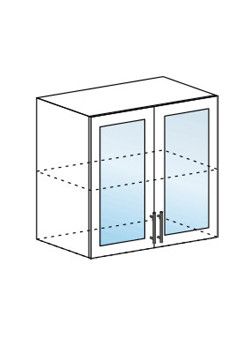 Шкаф верхний со стеклом 700 - 800 (швс 700 - 800 на выбор)