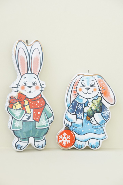 Комплект ёлочных игрушек "Зайцы"