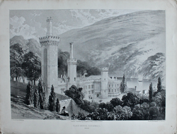 "Дом Корнуолл" литография Hulme Frederick William Hulme 1847 год
