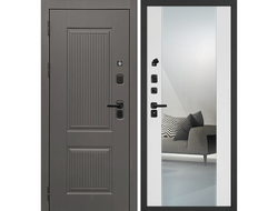 Входная дверь Линэя с зеркалом PR-71 белого цвета