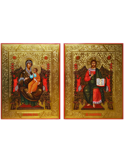 Венчальная пара. Образ Господа Вседержителя на троне. Образ Пресвятой Божией Матери “Всецарица”.