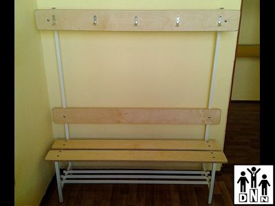 Скамья для раздевалок односторонняя с вешалкой 2,5хh1,6(0,46)х0,4м DNN