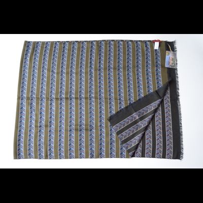 Двухсторонний шарф платок коричневый с зеленым Vizio Италия F 3