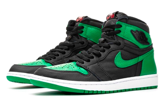 Nike Air Jordan Retro 1 Mid High (черные с зеленым)