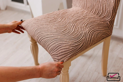 Чехол на стул Жаккард Волна Капучино. Россия