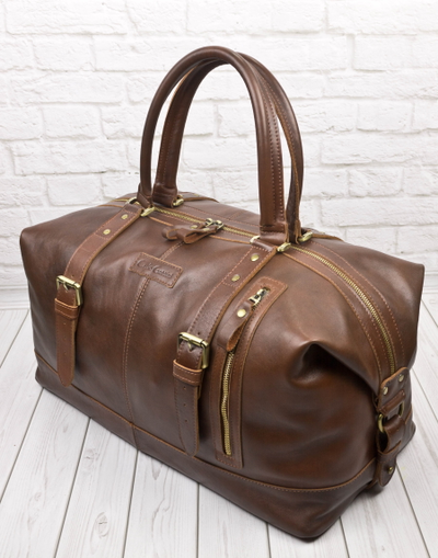 Кожаная дорожная сумка Campora Premium brown (арт. 
4019-53)