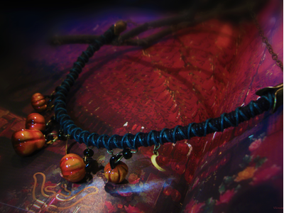 "Время Самайна", комплект украшений (серьги и колье) с тыквами к Хэллоуину