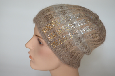 Модная шапка с украшениями Vizio Италия 6916 CY ореховая