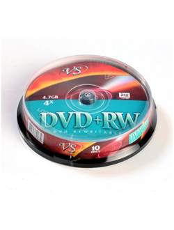 Носители информации DVD+RW, 4x, VS, Cake/10, VSDVDPRWCB1001