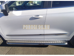 Пороги с накладным листом Папа Тюнинг d53 для Haval Jolion 2024-