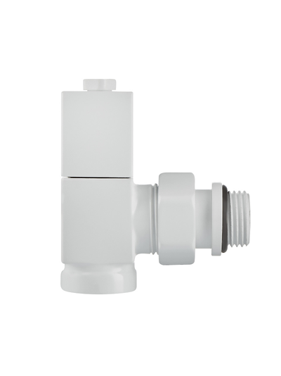 Набор дизайн-вентилей Royal Thermo CUBE, угловой (белый) 1/2"