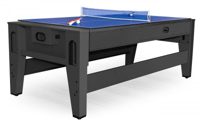 Cтол-трансформер DBO «Twister» 3 в 1 (бильярд, аэрохоккей, настольный теннис, 217 х 107,5 х 81 см, черный)