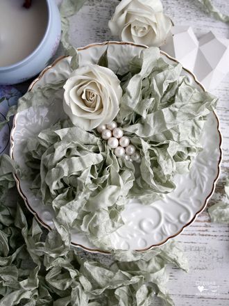 Шебби лента Морской мох в интернет магазине Страна лент