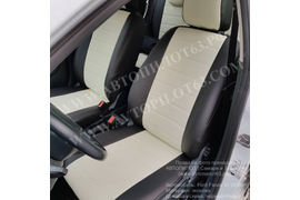 Ford Fiesta VI (2008+) (экокожа, черный+белый)