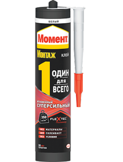 Клей "Момент Монтаж" Один Для Всего мгновенный суперсильный, МВ-100, цвет белый 440 гр.