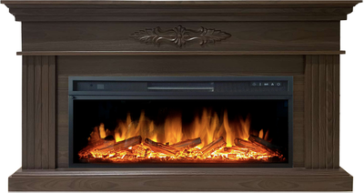 Линейный электрокамин Bergamo AO с очагом Vision 42 LOG LED