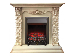 Patricia WT/NT с электроочагом Fobos Lux Black/Brass