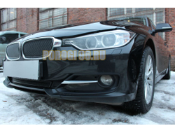 Защита радиатора BMW 3 F30/F31 2012-2015 black верх PREMIUM