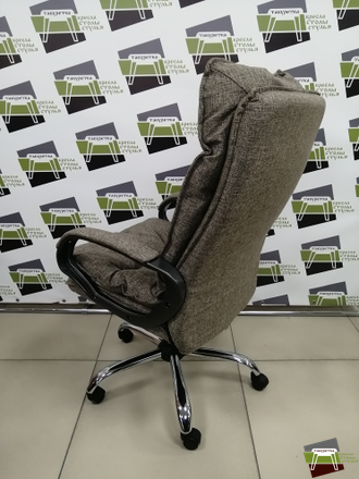 Кресло КР85 (Яппи) ТГ СП ХРОМ К32 (ткань Крафт коричневая) Яр