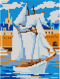 Мини набор Алмазной мозаики Парусник-15х20см.